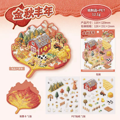 KETCHUP Girl Needle-embroidered Autumn Bountiful Autumn Autumn Forest Walk Autumn Camping Autumn Courtyard Tales - S