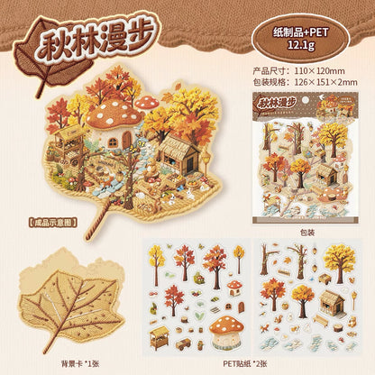 KETCHUP Girl Needle-embroidered Autumn Bountiful Autumn Autumn Forest Walk Autumn Camping Autumn Courtyard Tales - S