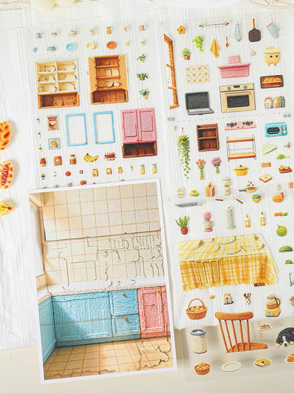 DIY miniature Scene Sticker KETCHUP Girl KETCHUP Girl Corners of the Home Series A corner of the kitchen A corner of the desk - M 2