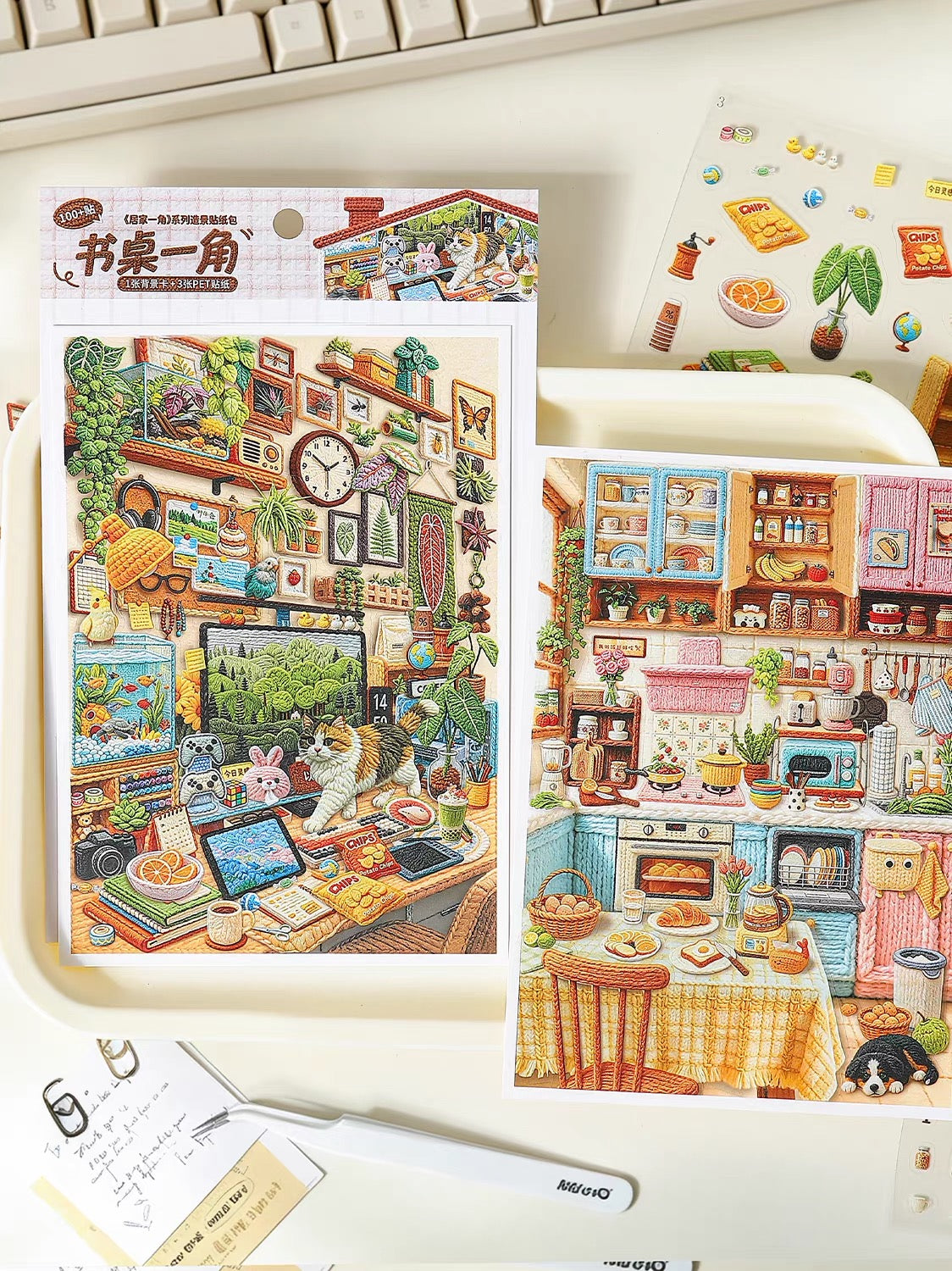 DIY miniature Scene Sticker KETCHUP Girl KETCHUP Girl Corners of the Home Series A corner of the kitchen A corner of the desk - M 6