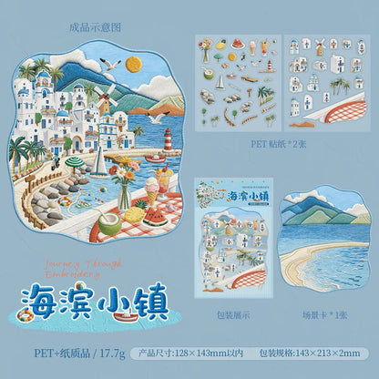 KETCHUP Girl Journey Amidst Embroidery Series Grassland Village Seaside town Mountain Estate Small-town street scene - M