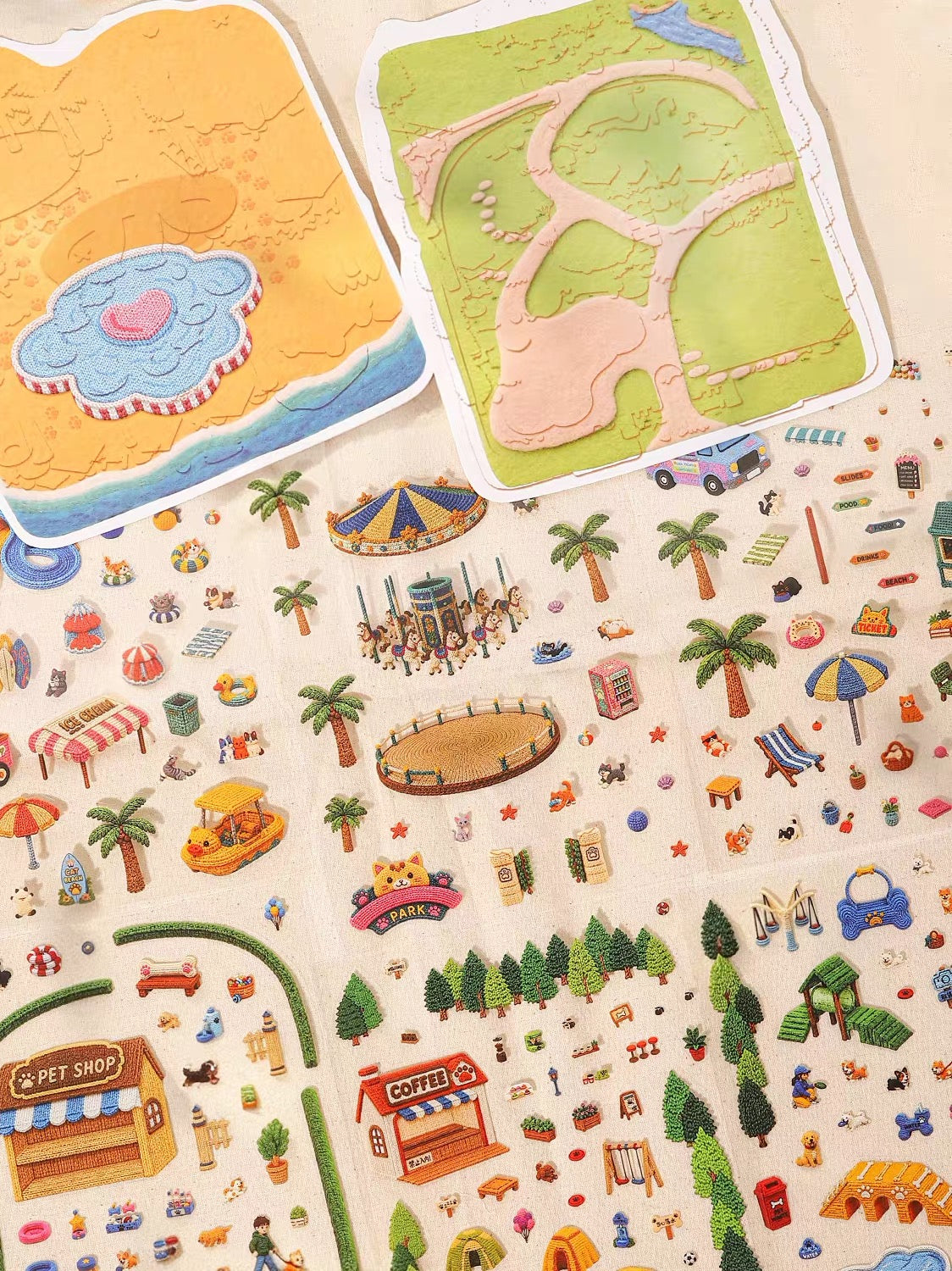 DIY miniature Scene Sticker KETCHUP Girl KETCHUP Girl Adorable Pet Paradise Series Cat Beach Woof Woof Paradise - M 2