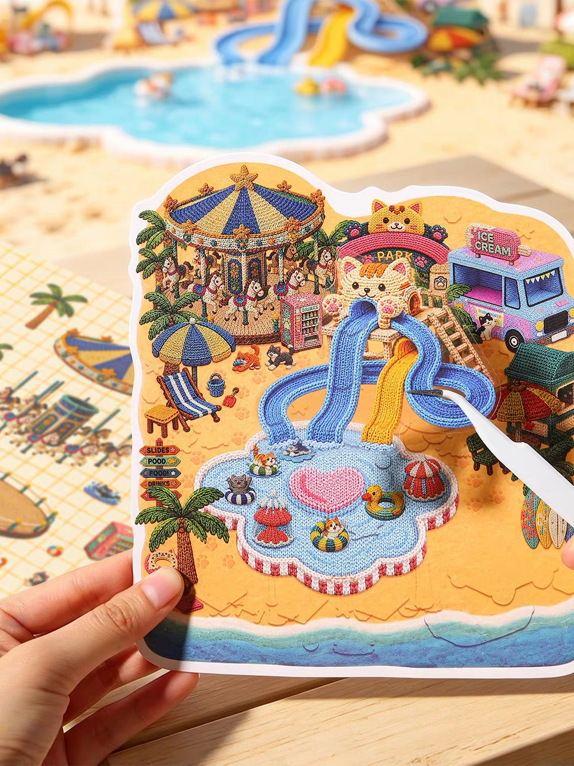 DIY miniature Scene Sticker KETCHUP Girl KETCHUP Girl Adorable Pet Paradise Series Cat Beach Woof Woof Paradise - M 3