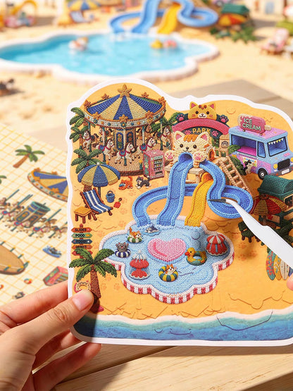 DIY miniature Scene Sticker KETCHUP Girl KETCHUP Girl Adorable Pet Paradise Series Cat Beach Woof Woof Paradise - M 3