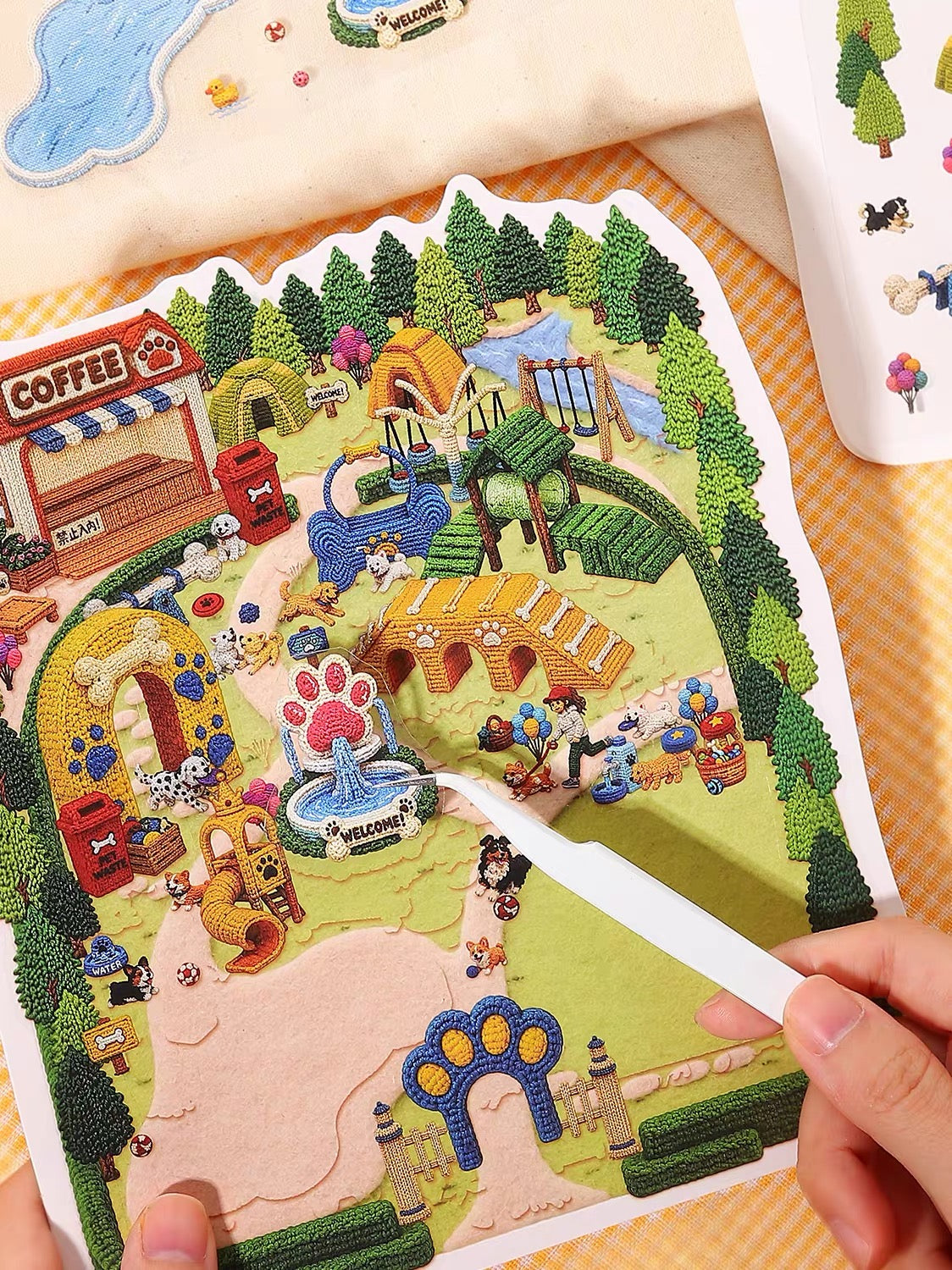 DIY miniature Scene Sticker KETCHUP Girl KETCHUP Girl Adorable Pet Paradise Series Cat Beach Woof Woof Paradise - M 4