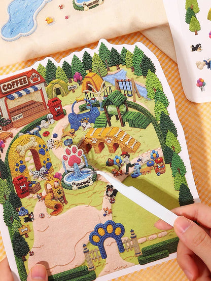DIY miniature Scene Sticker KETCHUP Girl KETCHUP Girl Adorable Pet Paradise Series Cat Beach Woof Woof Paradise - M 4