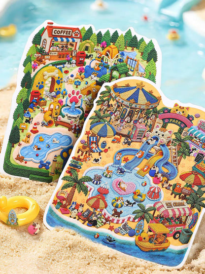 DIY miniature Scene Sticker KETCHUP Girl KETCHUP Girl Adorable Pet Paradise Series Cat Beach Woof Woof Paradise - M 5