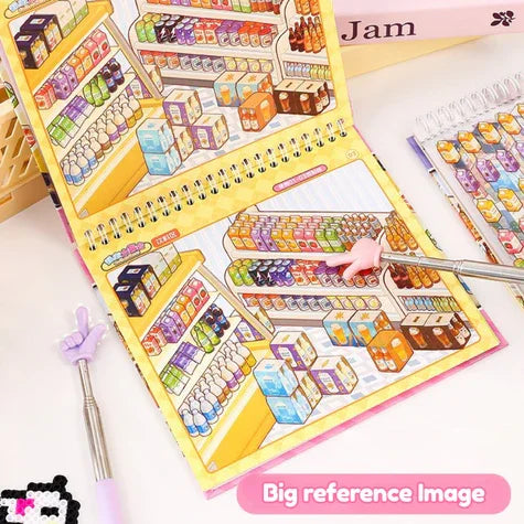 DIY mininature Scene Sticker GEILI Supermarket restock theme scene sticker book 1 book - L 5