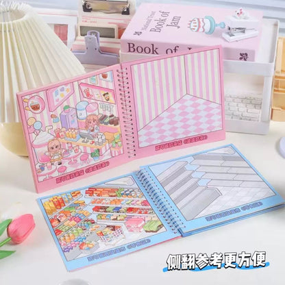 DIY miniature Scene Sticker GEILI Collection Book Vol. 11 Pink Blue - M 3