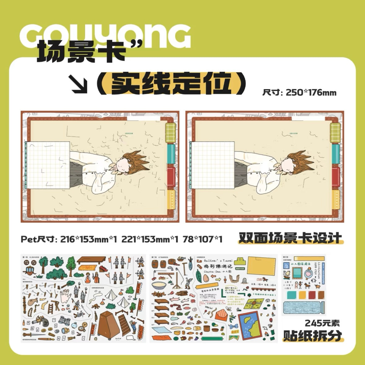 DIY miniature Scene Sticker GouYong Vol. 2 Gulliver's Travels Series Lilliput Brobdingnag Laputa Land of the Houyhnhnms - L 2