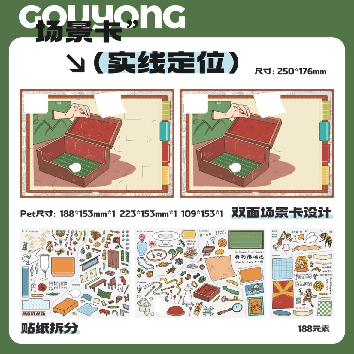 DIY miniature Scene Sticker GouYong Vol. 2 Gulliver's Travels Series Lilliput Brobdingnag Laputa Land of the Houyhnhnms - L 3
