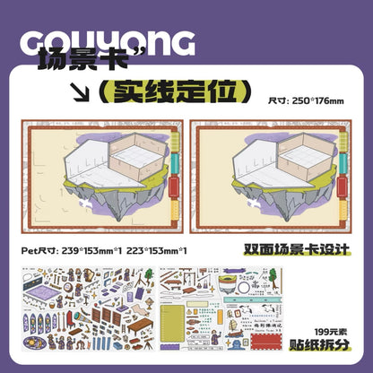 DIY miniature Scene Sticker GouYong Vol. 2 Gulliver's Travels Series Lilliput Brobdingnag Laputa Land of the Houyhnhnms - L 4