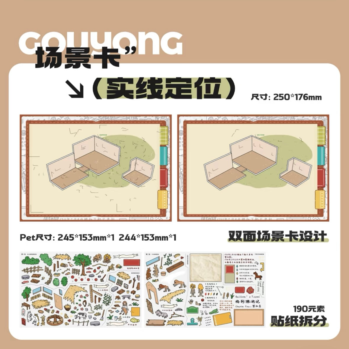 DIY miniature Scene Sticker GouYong Vol. 2 Gulliver's Travels Series Lilliput Brobdingnag Laputa Land of the Houyhnhnms - L 5