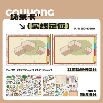 DIY miniature Scene Sticker GouYong Vol. 2 Gulliver's Travels Series Lilliput Brobdingnag Laputa Land of the Houyhnhnms - L 5