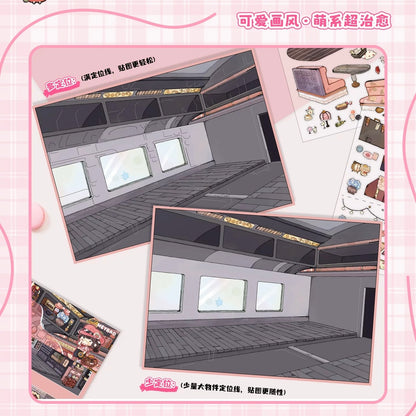 DIY mininature Scene Sticker HeiBao Vol. 12 Frog Family Home Otherworld Journey The Strawberry Express Incident Fox Popcorn Factory - L 2