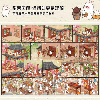 DIY miniature Scene Sticker Muddy Water Vol.1  Colorful Apartment Bunny Town Market Fair - XL 5