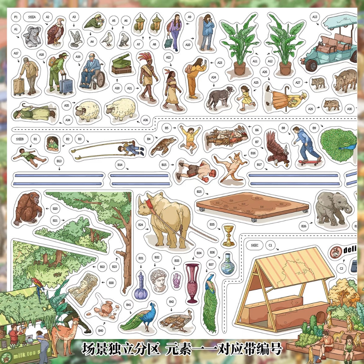 DIY miniature Scene Sticker Muddy Vol. 7 Green Shade Sanatorium Multidimensional Fantasy Realm - XL 4