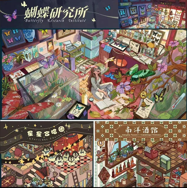 DIY mininature Scene Sticker DRAGON Vol. 12 Butterfly Lab Nanyang Tavern+Star Choir - L 1