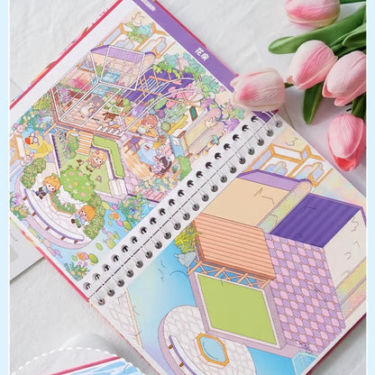 DIY miniature Scene Sticker HeiTaoMao Where to Play N-Pack Set Collection book - L 9