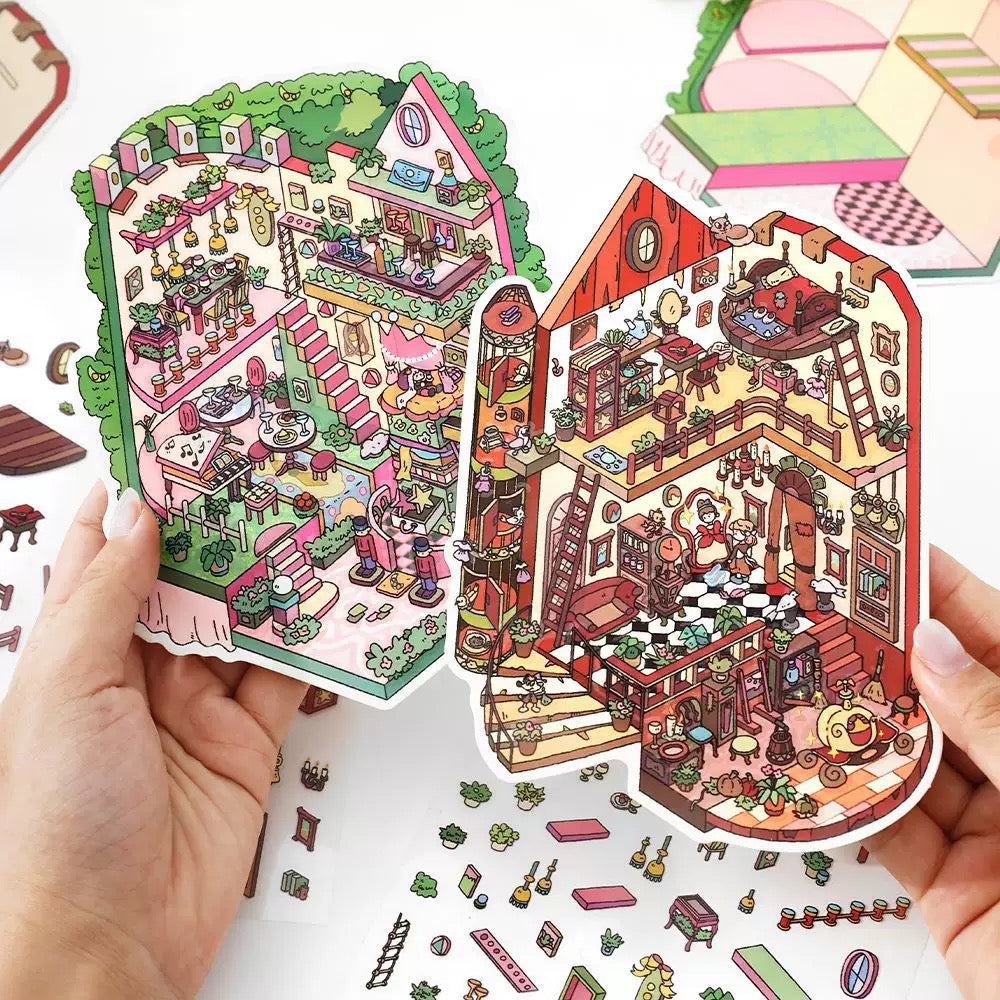 DIY miniature Scene Sticker Infeel.me Cozy Room Series Vol. 9 Beast Castle Magic Cottage Magic Crystal Shoes The Pea Girl - M 2
