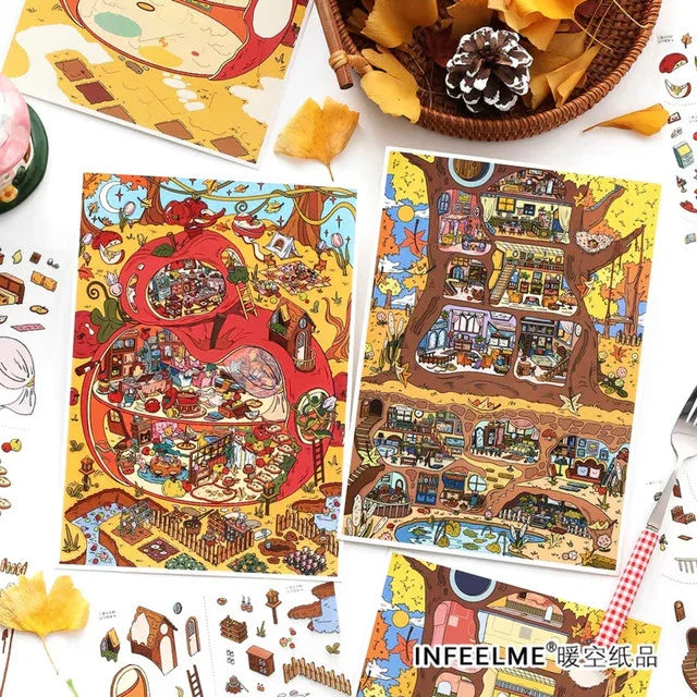 DIY mininature Scene Sticker Infeel.me Cozy Room Series Vol. 25 Star Apple Treehouse - L 1