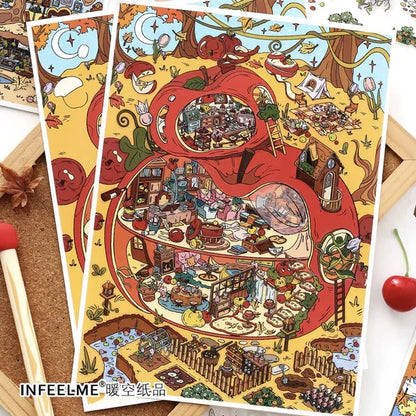 DIY mininature Scene Sticker Infeel.me Cozy Room Series Vol. 25 Star Apple Treehouse - L 2
