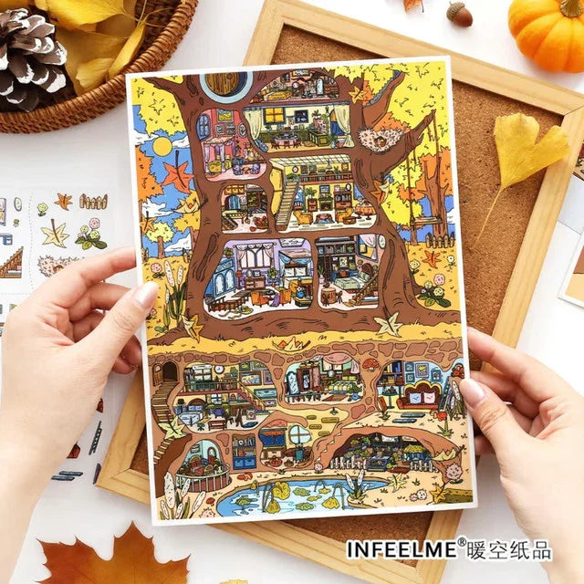 DIY mininature Scene Sticker Infeel.me Cozy Room Series Vol. 25 Star Apple Treehouse - L 3