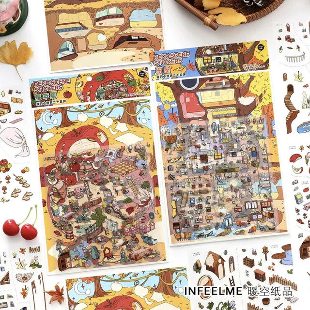DIY mininature Scene Sticker Infeel.me Cozy Room Series Vol. 25 Star Apple Treehouse - L 4
