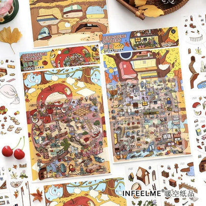 DIY mininature Scene Sticker Infeel.me Cozy Room Series Vol. 25 Star Apple Treehouse - L 4