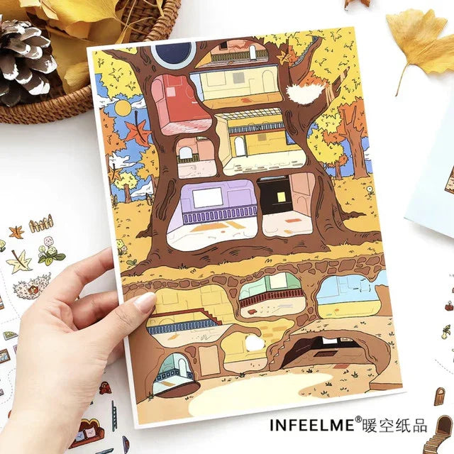 DIY mininature Scene Sticker Infeel.me Cozy Room Series Vol. 25 Star Apple Treehouse - L 5