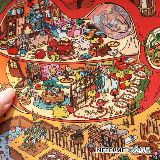 DIY mininature Scene Sticker Infeel.me Cozy Room Series Vol. 25 Star Apple Treehouse - L 6