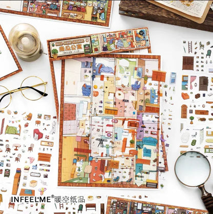 DIY mininature Scene Sticker Infeel.me Cozy Room Series Vol. 28 Pumpkin Apartment - L 4