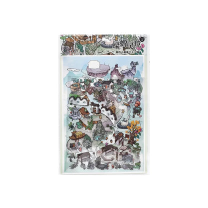 DIY mininature Scene Sticker Infeel.me Cozy Room Series Vol. 31 Salamander Spirit Realm Otter Island - L 9