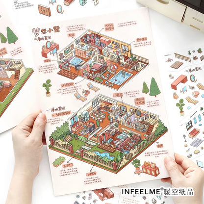 DIY mininature Scene Sticker Infeel.me Cozy Room Series Vol. 37 Ideal Home Dream Villa - L 2
