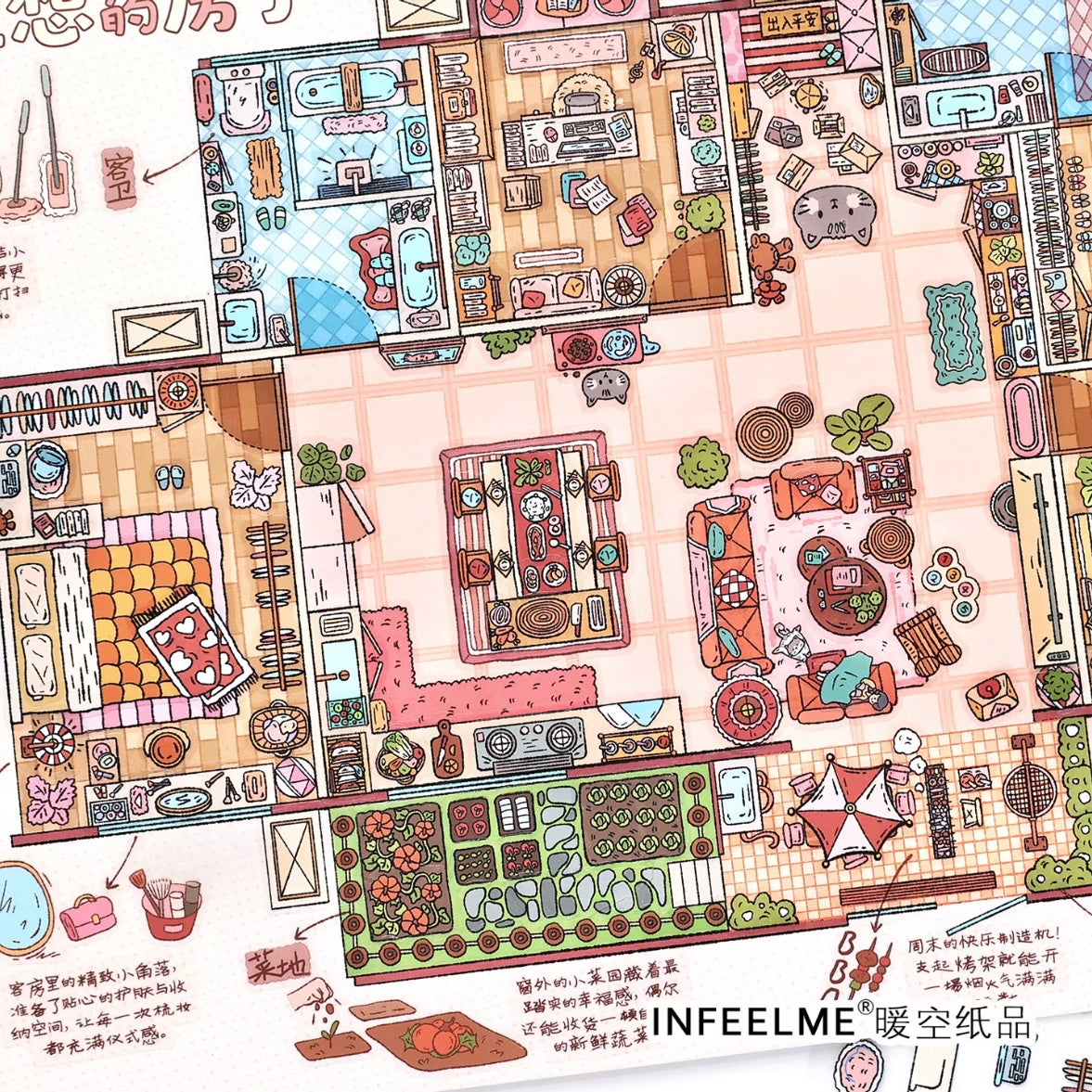 DIY mininature Scene Sticker Infeel.me Cozy Room Series Vol. 37 Ideal Home Dream Villa - L 4