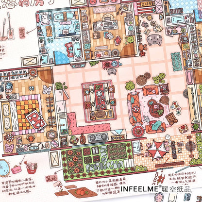 DIY mininature Scene Sticker Infeel.me Cozy Room Series Vol. 37 Ideal Home Dream Villa - L 4