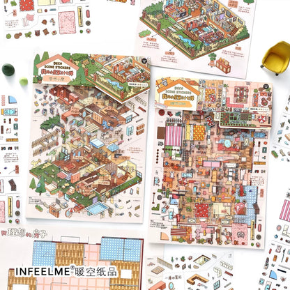 DIY mininature Scene Sticker Infeel.me Cozy Room Series Vol. 37 Ideal Home Dream Villa - L 5