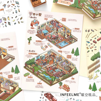 DIY mininature Scene Sticker Infeel.me Cozy Room Series Vol. 37 Ideal Home Dream Villa - L 8