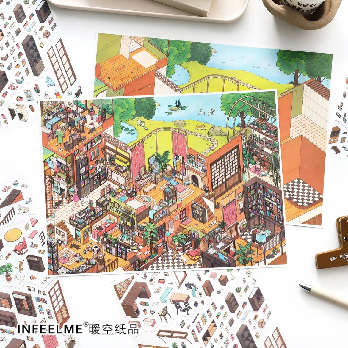DIY mininature Scene Sticker Infeel.me Cozy Room Series Vol. 38 Forest Creek Cottage - XL 6