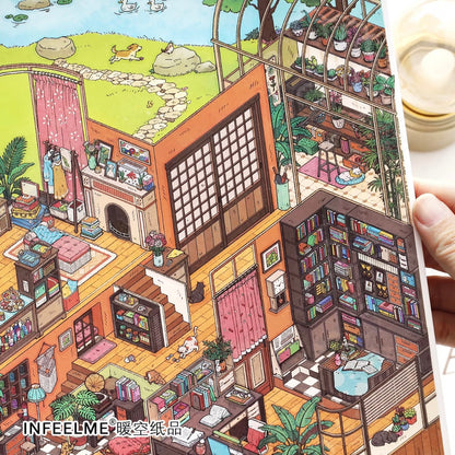 DIY mininature Scene Sticker Infeel.me Cozy Room Series Vol. 38 Forest Creek Cottage - XL 7