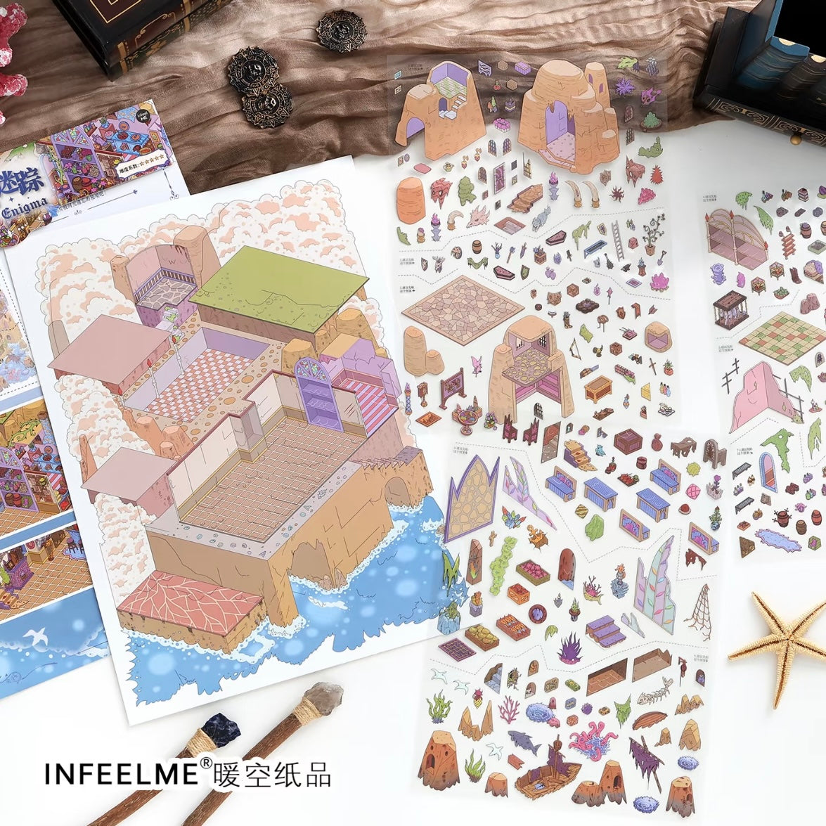 DIY miniature Scene Sticker Infeel.me Cozy Room Series Vol. 39 Grotto Mystery Vampire Manor - XL 2
