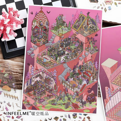 DIY miniature Scene Sticker Infeel.me Cozy Room Series Vol. 39 Grotto Mystery Vampire Manor - XL 3