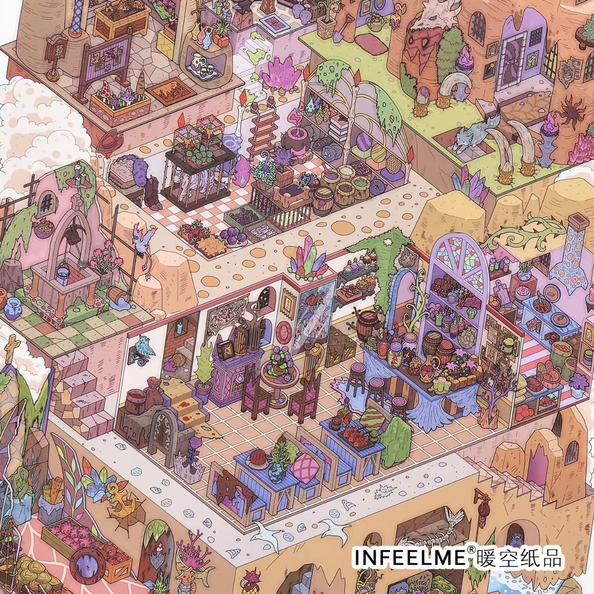 DIY miniature Scene Sticker Infeel.me Cozy Room Series Vol. 39 Grotto Mystery Vampire Manor - XL 4