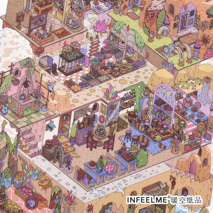 DIY miniature Scene Sticker Infeel.me Cozy Room Series Vol. 39 Grotto Mystery Vampire Manor - XL 4
