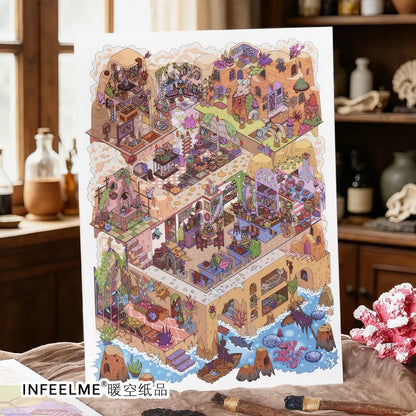 DIY miniature Scene Sticker Infeel.me Cozy Room Series Vol. 39 Grotto Mystery Vampire Manor - XL 6