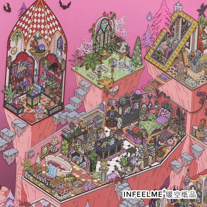 DIY miniature Scene Sticker Infeel.me Cozy Room Series Vol. 39 Grotto Mystery Vampire Manor - XL 7