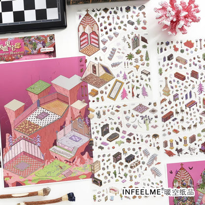 DIY miniature Scene Sticker Infeel.me Cozy Room Series Vol. 39 Grotto Mystery Vampire Manor - XL 8