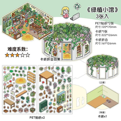 Boutique Series Vol. 18 Greenery Café Tailor Shop Dollhouse Stone Color Lab - L