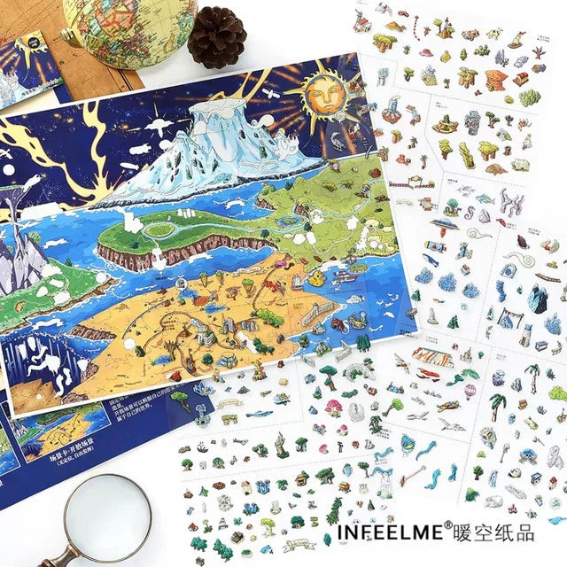 DIY mininature Scene Sticker Infeel.me Boutique Series Vol. 39 Dark Age Frozen Tundra Mountains - XL 4