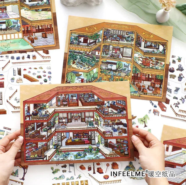 DIY mininature Scene Sticker Infeel.me Boutique series Vol. 42 East Market Alley West Wing Residence - L 2